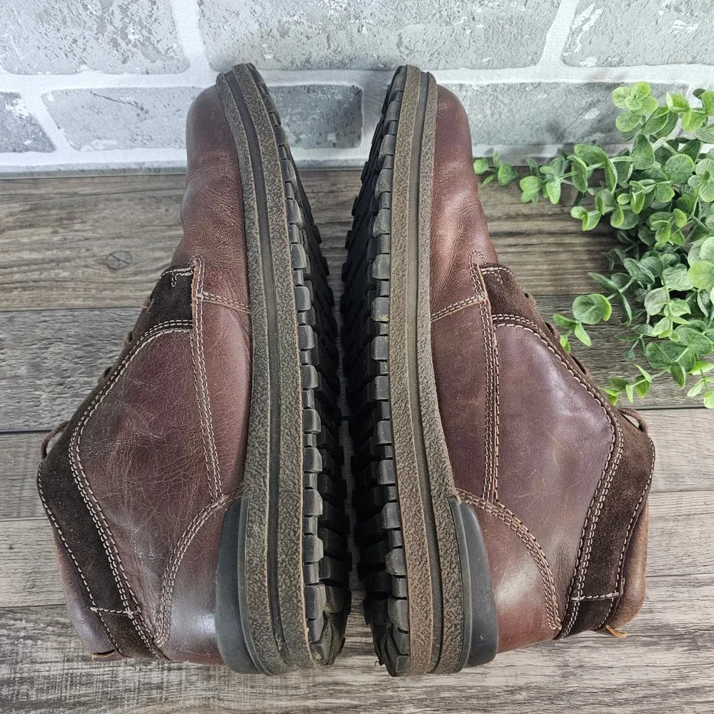Josef Seibel TopDryTex Waterproof Leather Boots Mens EU 45 Brown Leather Lace Up